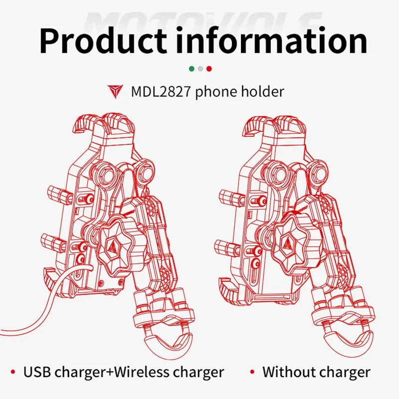 Motorcycle Wireless Charging Phone Holder