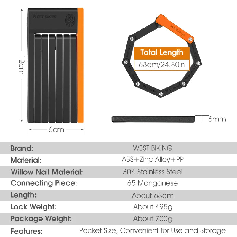 Foldable Bicycle Lock